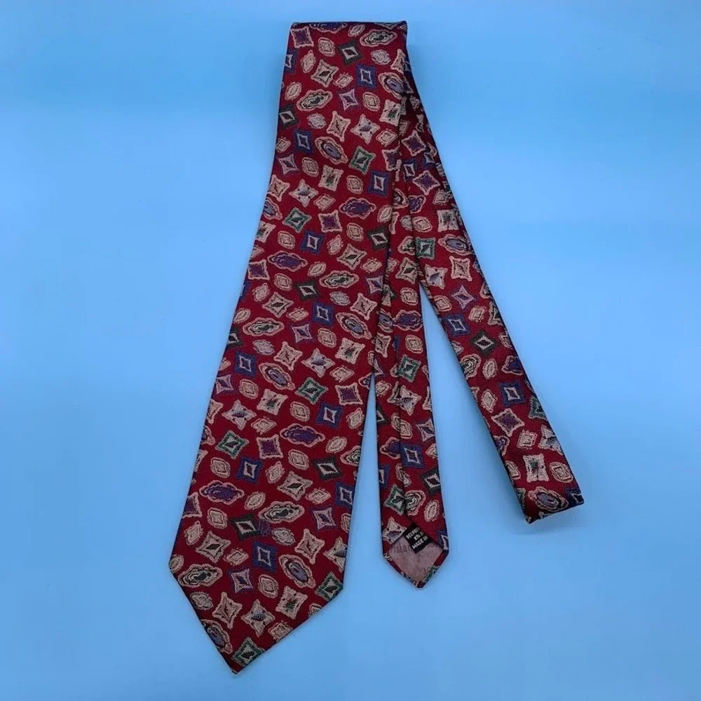 Vintage Christian Dior‎ Monsieur Geometric Preppy Classic Neck Tie